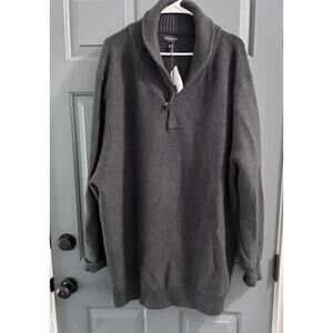 Rochester wool blend sweater mens 3XL gray cowl neck relaxed fit preppy business